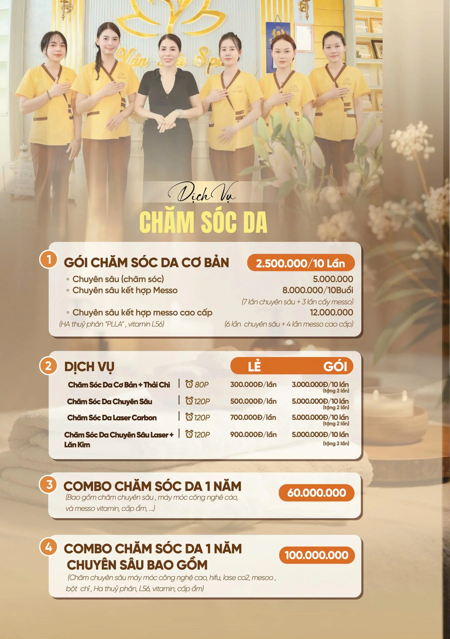 Hệ Thống Dịch Vụ Điều Trị & Trẻ Hóa Da Chuyên Sâu Tại Vân Hà Spa